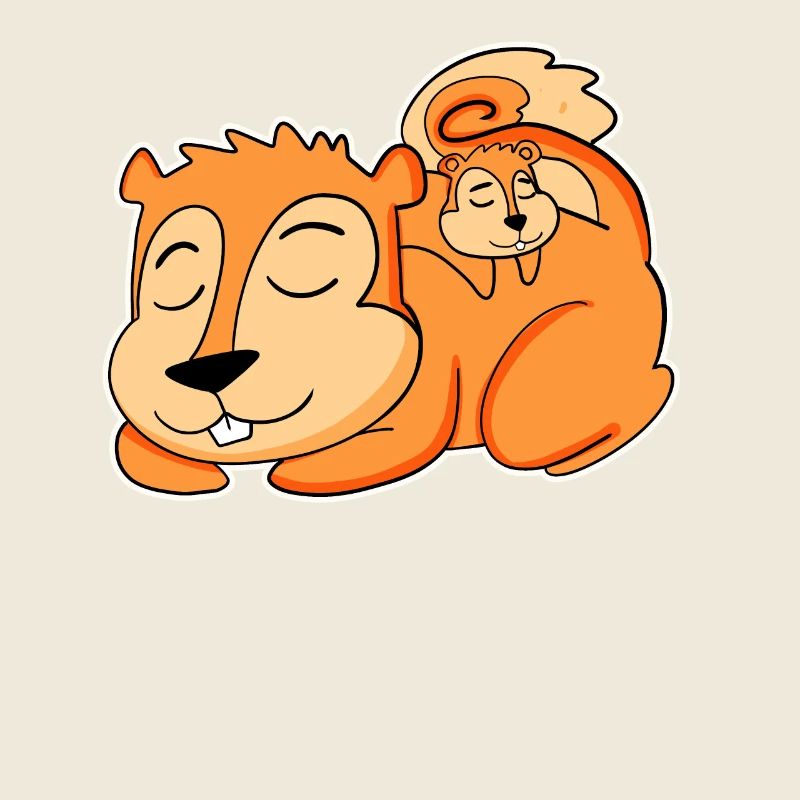 Famille d’écureuils - Écureuil avec bébé