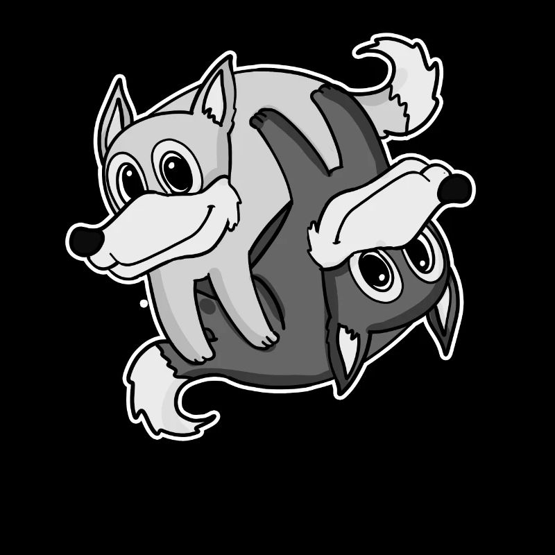 Yin Yang Wolf Wolves