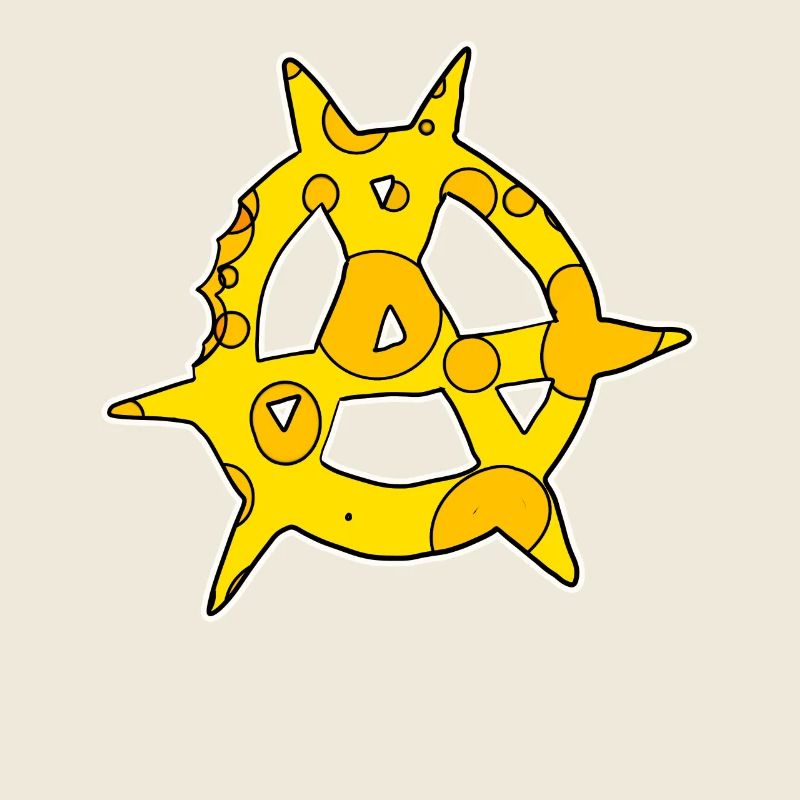 Anarchy symbol made of cheese