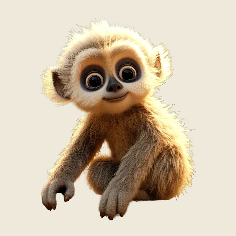 Gibbon Monkey Bébé Singe Petit Gibbons Singe Mignon