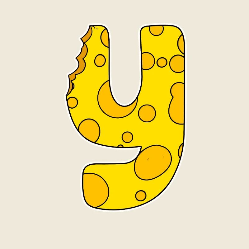 Lettre Y - Lettre initiale Y - Motif fromage