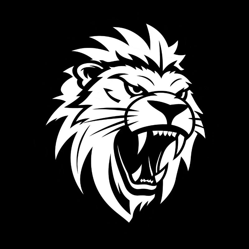 Angry Lion Head Tattoo Style Elegant Mane