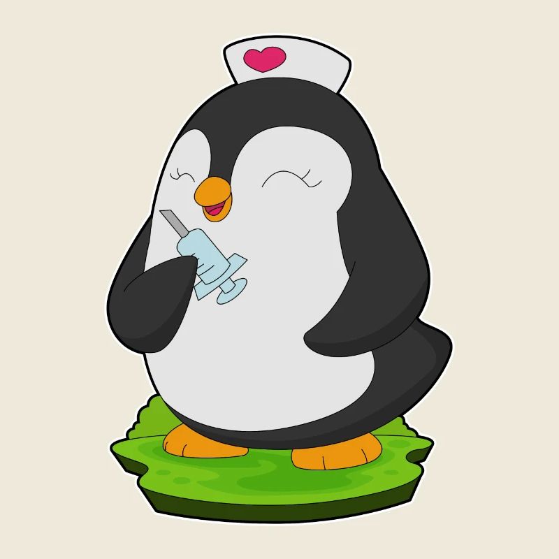 Seringue d’infirmière pingouin