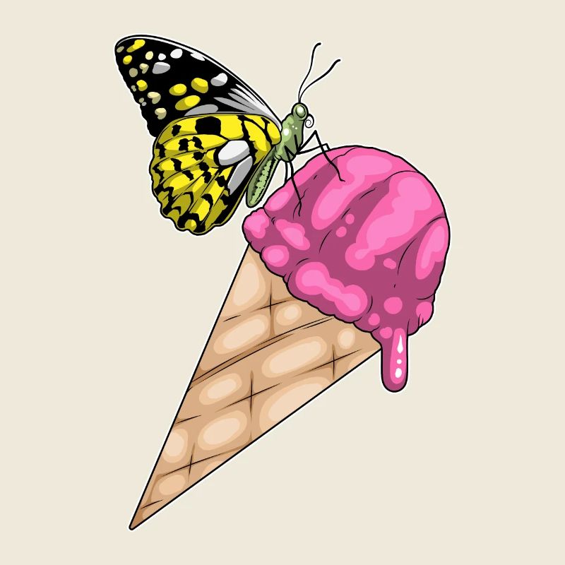 Crème glacée gaufrée papillon
