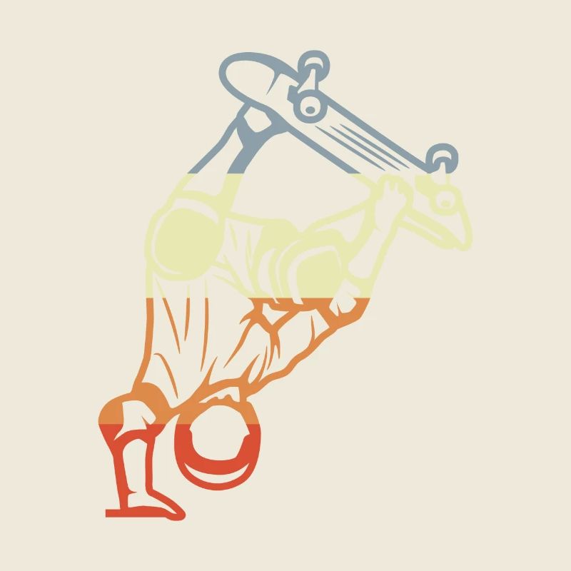 Skateboarder Sketch Vintage Look