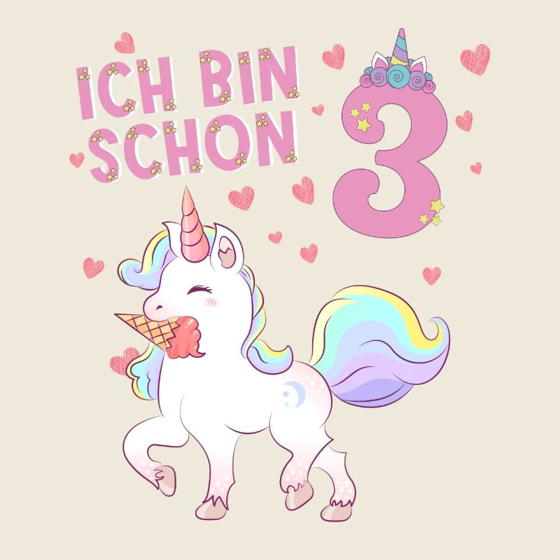 ich bin schon 3 - einhorn