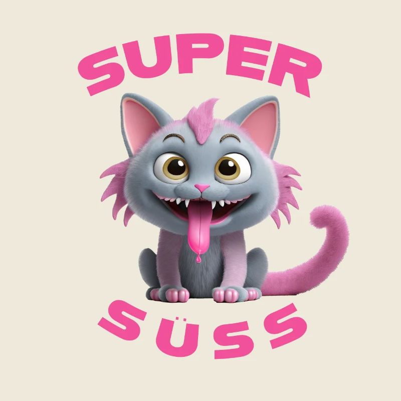 Monstre chat super mignon avec une longue langue