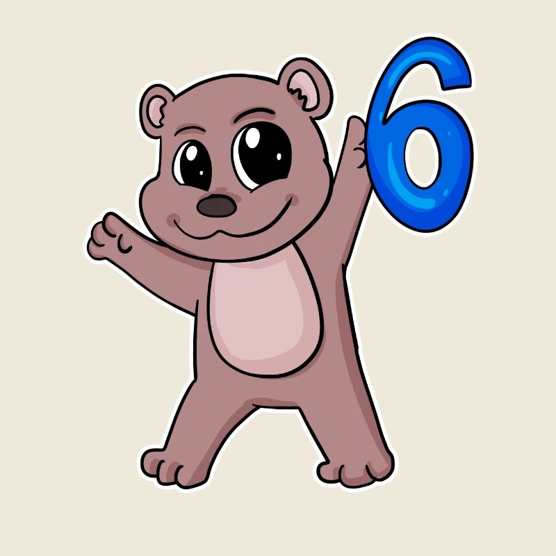 Ours motif 6e anniversaire - Six ans