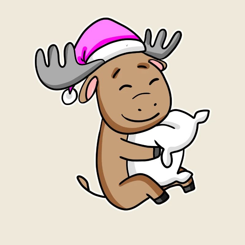 Elch Müde Ausschlafen Schlafen Mädchen