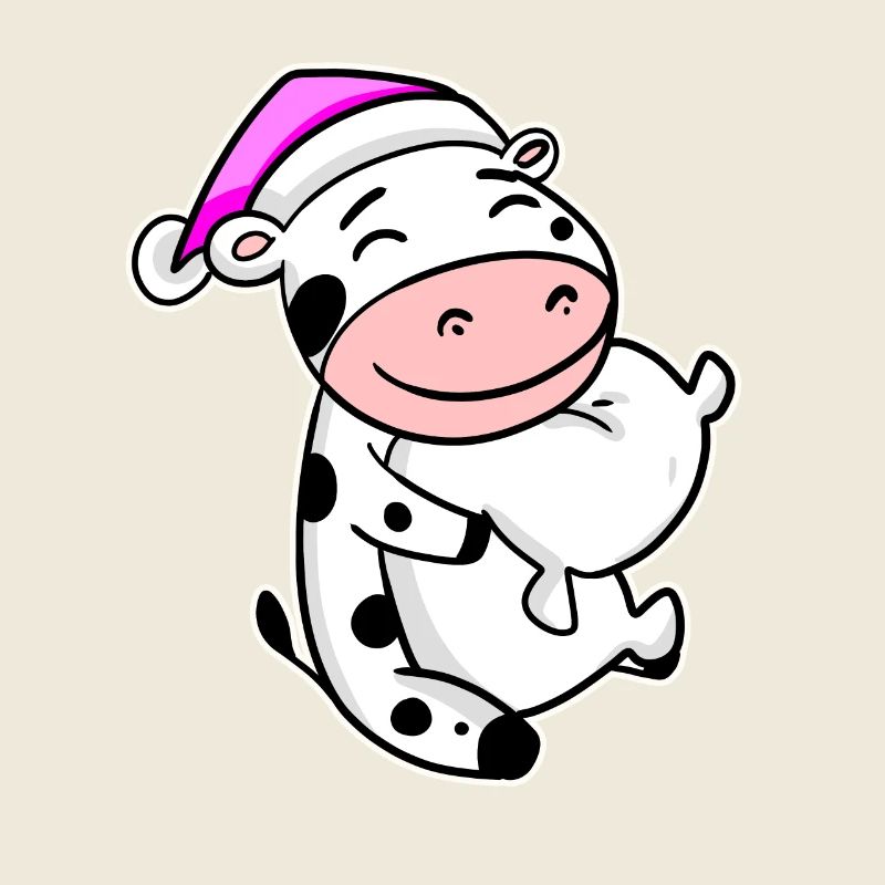 Vache Fatiguée Dormir Fille Endormie