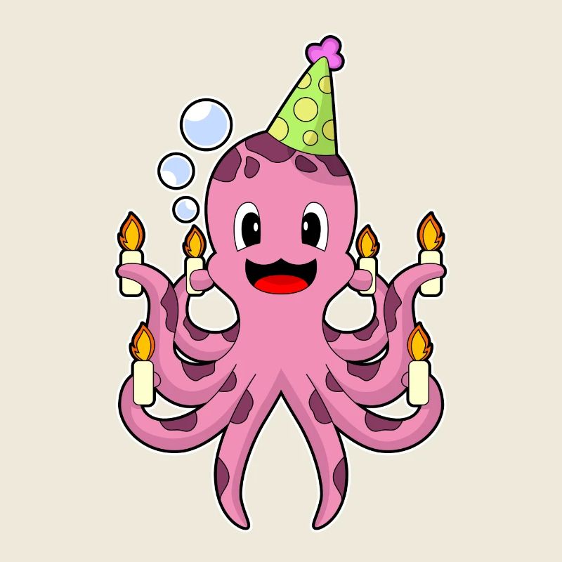 Krake Geburtstag Kerzen