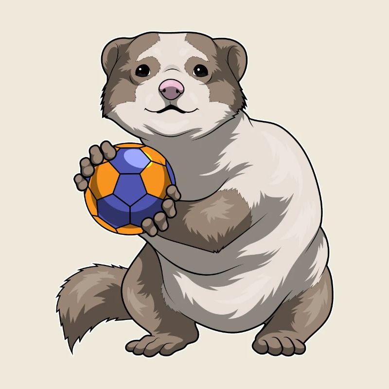 Frettchen Handballspieler Handball