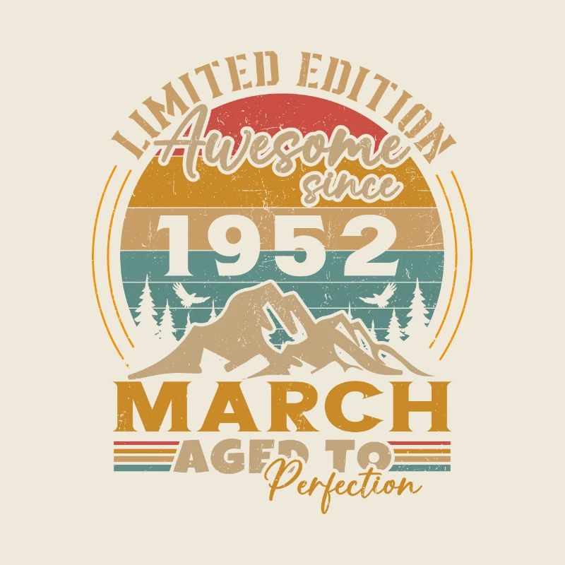 March 1952 Vintage Retro Birthday Gift