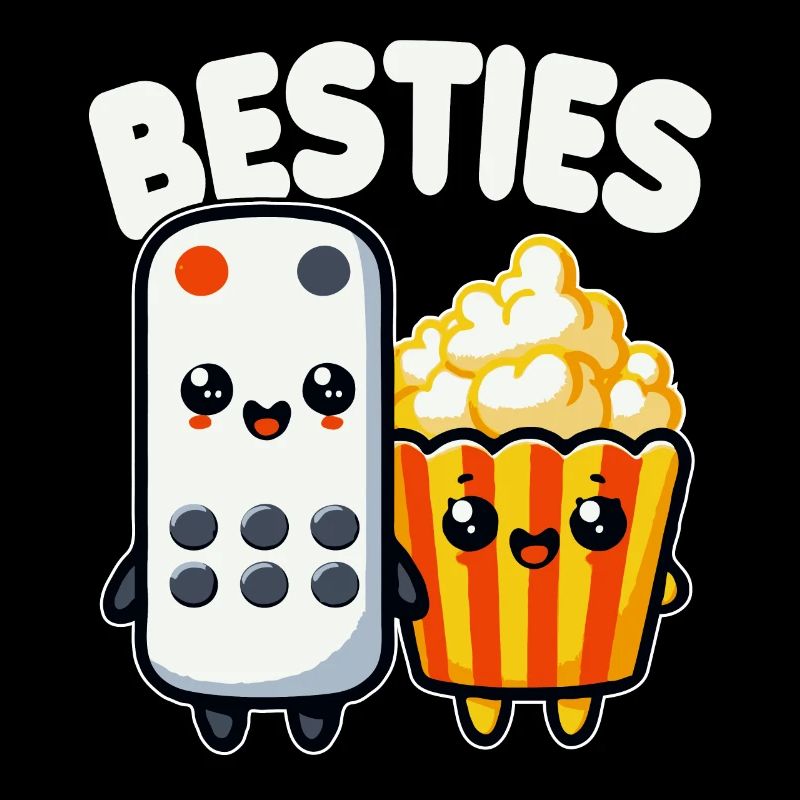 Popcorn Et Télécommande Besties Film Drôle