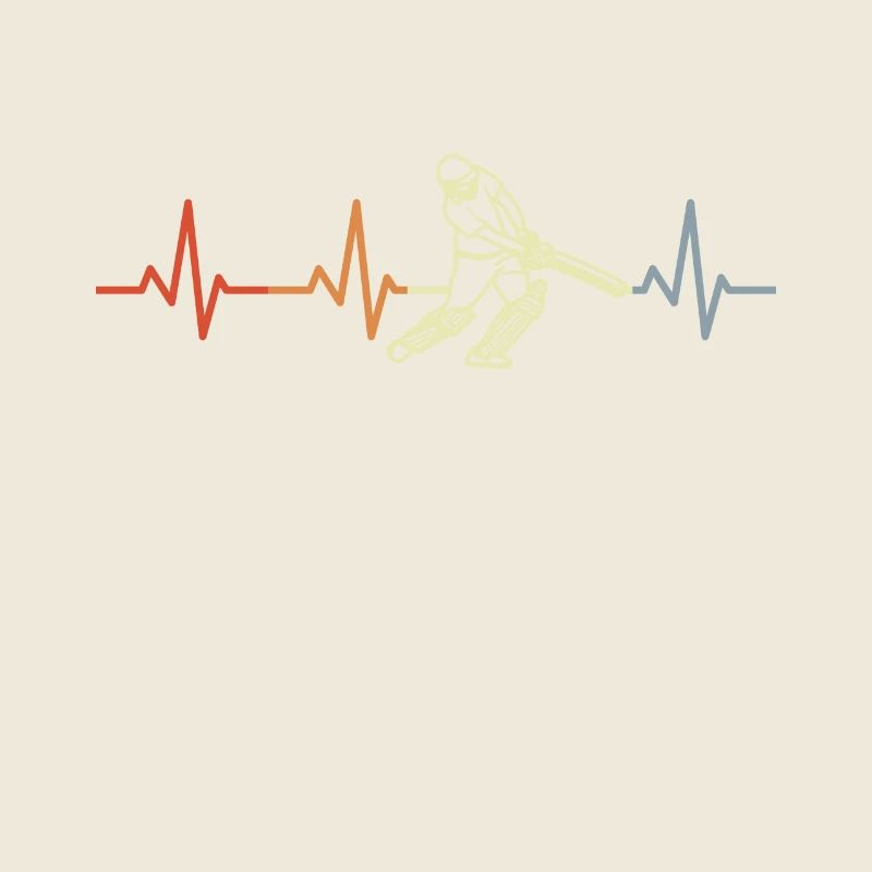 Retro Cricket Heart Line