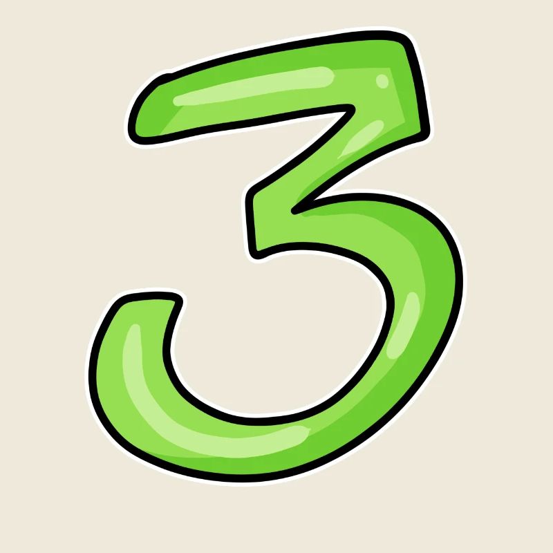 Drei - 3 - Nummer 3 - Zahl 3