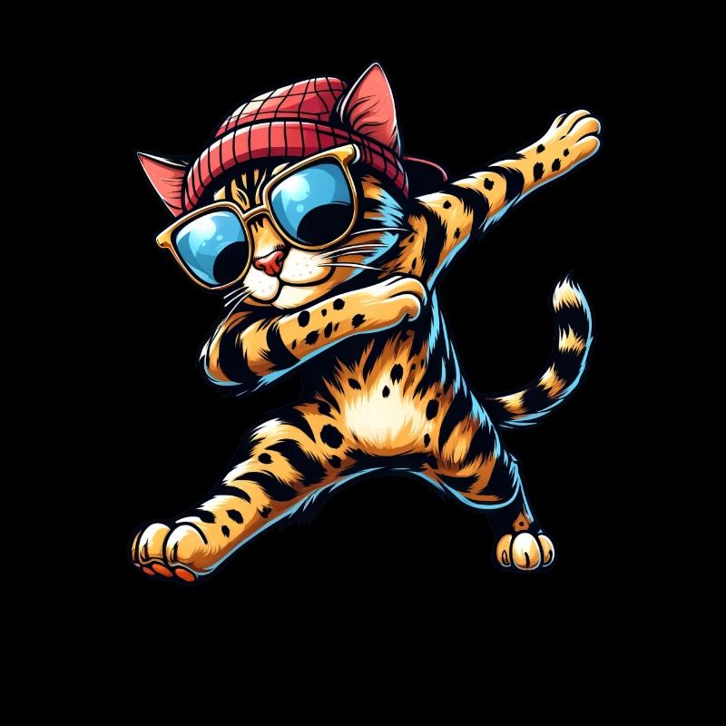 Cool Bengal Cat Dabbing Comic