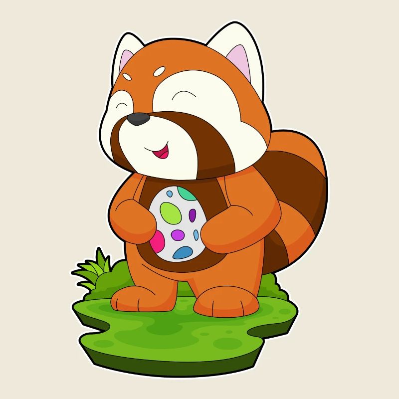 Œuf de Pâques panda roux