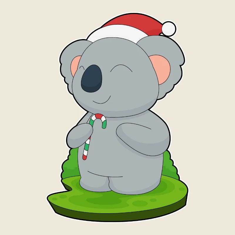 Koala Noël Candy Canne