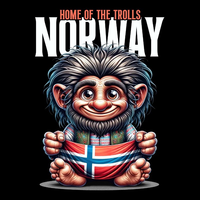 Troll norvégien avec drapeau – La maison des