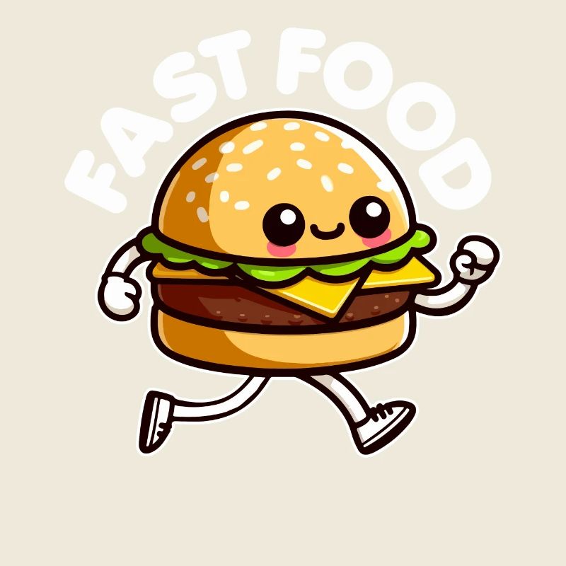 Restauration rapide Mignon Burger Courir Drôle Malbouffe