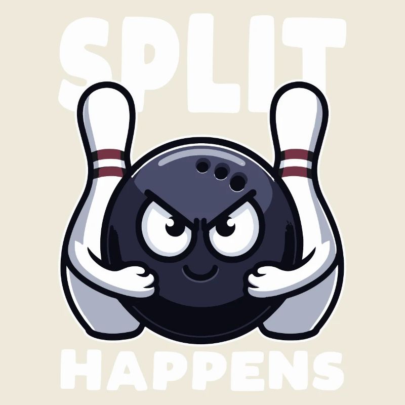 Split Happens Bowling Boule de bowling drôle deux quilles