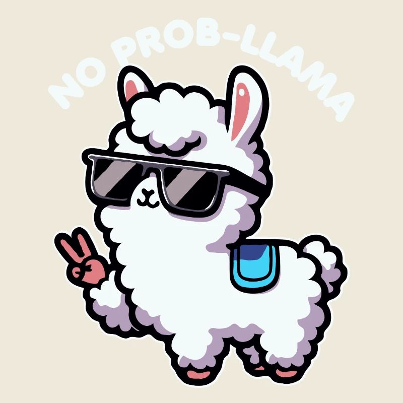 No Probllama Funny Llama Lama Lover Jeu de mots pour alpaga