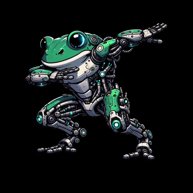 Cool Robot Frog Dabbing Mech Cyborg
