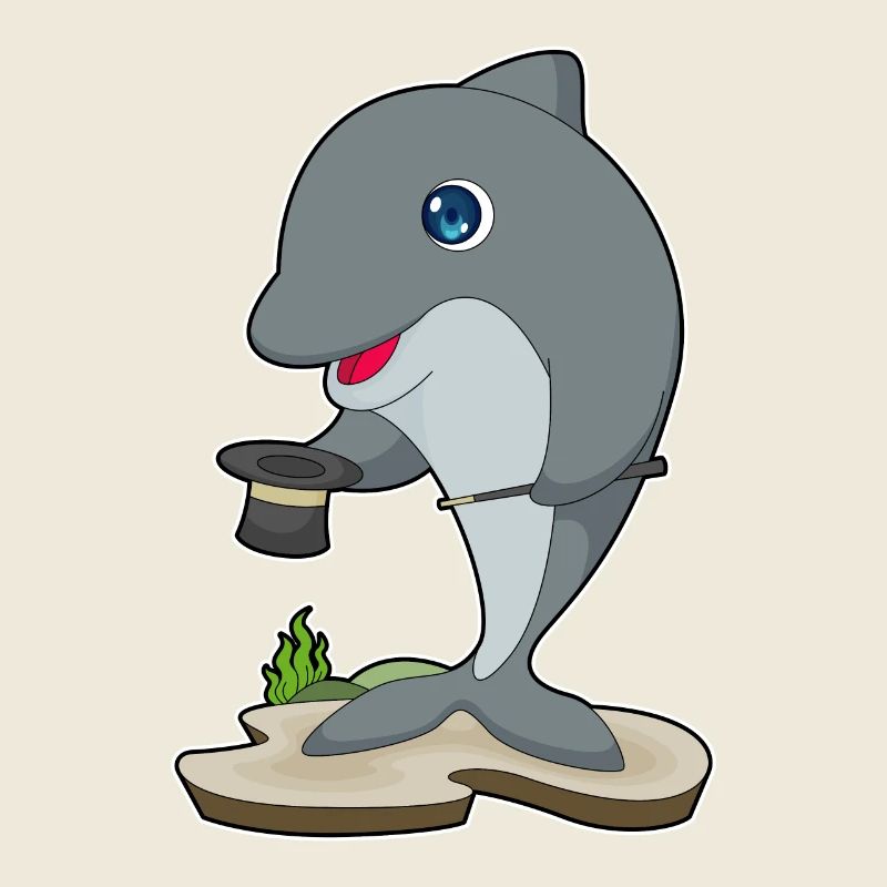 Delfin Zauberer Zylinder