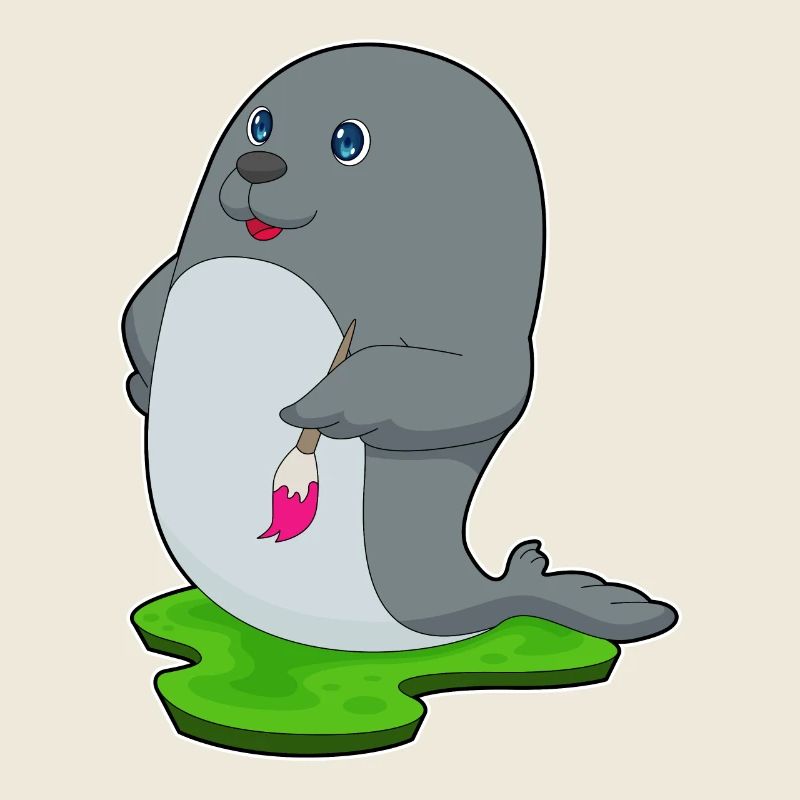 Seal Painter Brush Painting
