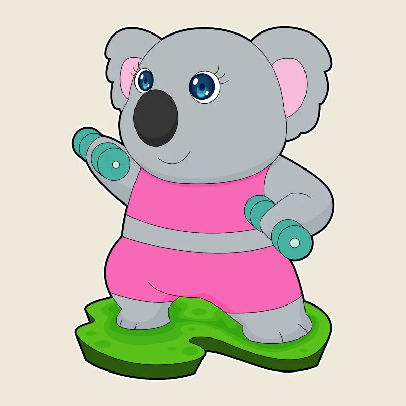 Koala Bodybuilder Hanteln Bodybuilding
