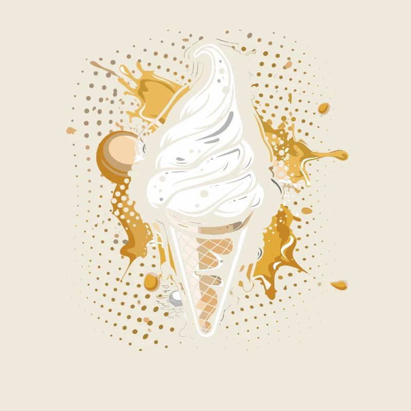 Cornet de crème glacée Éclaboussures de couleur