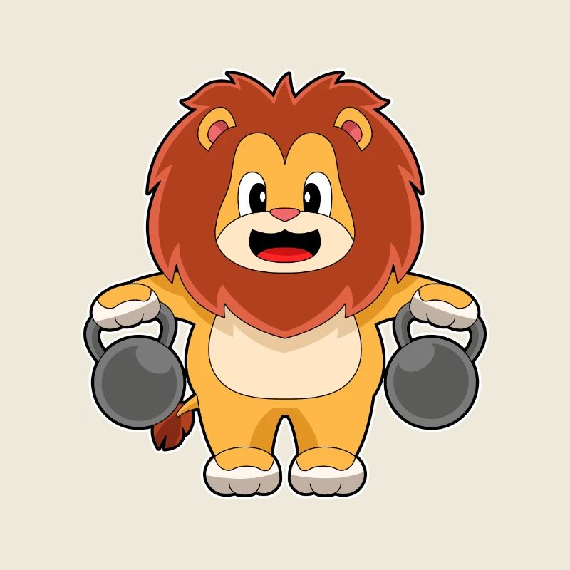 Löwe Bodybuilder Hanteln Bodybuilding