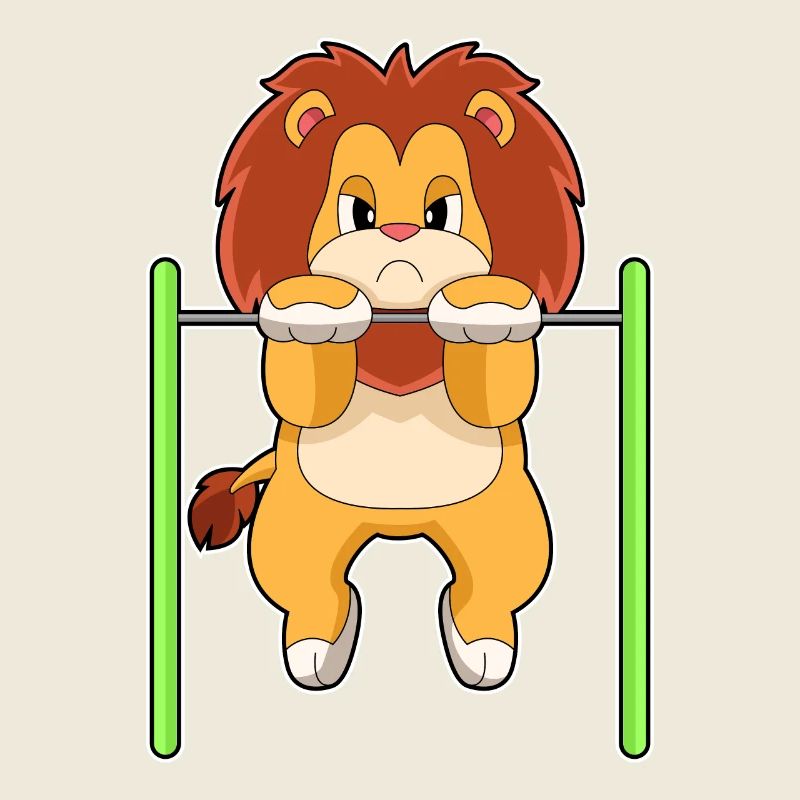 Lion Bodybuilder Pull-ups Bodybuilding