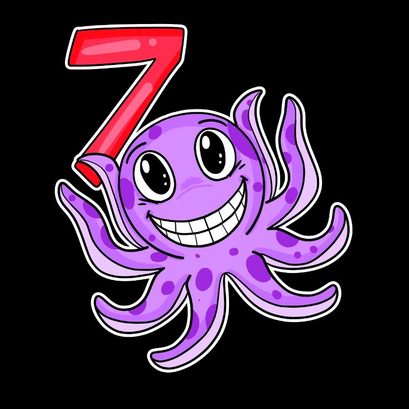 Motif 7e anniversaire Octopus - Sept ans
