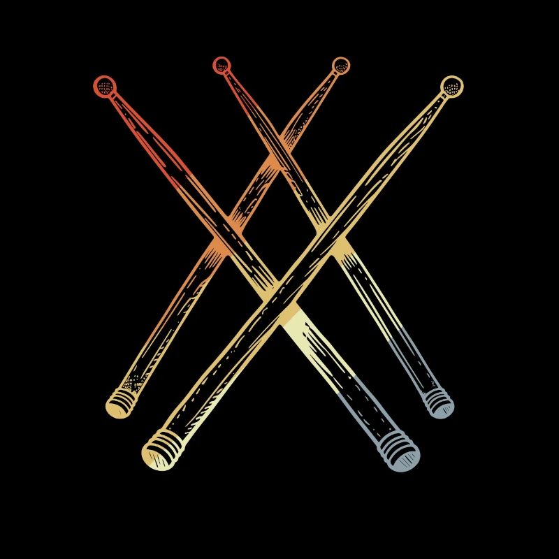 Retro Drumsticks Sketch