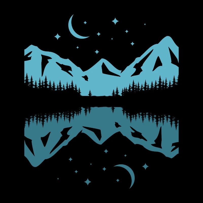 Moonlit Mountain Reflection