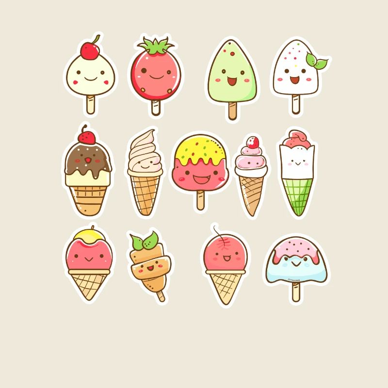 Eiscreme Cartoon Look