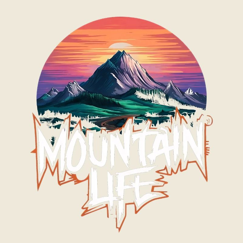 Lune de montagne à couper le souffle avec coucher de soleil