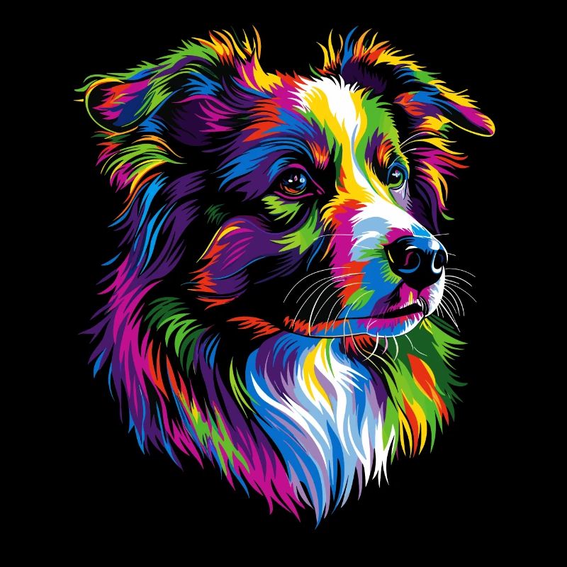 Australian Shepherd Bunte Farben Pop Art Aussie