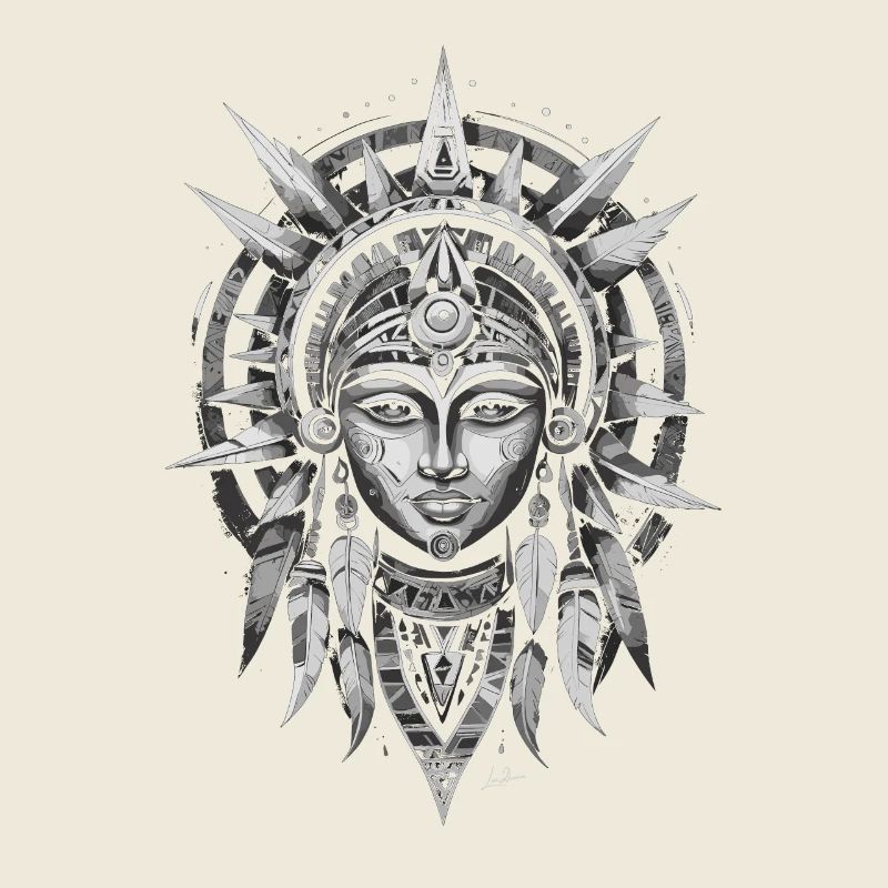 Geometrischer Inder - Silbernes Metall