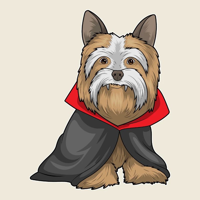 Yorkshire Terrier Halloween Vampire