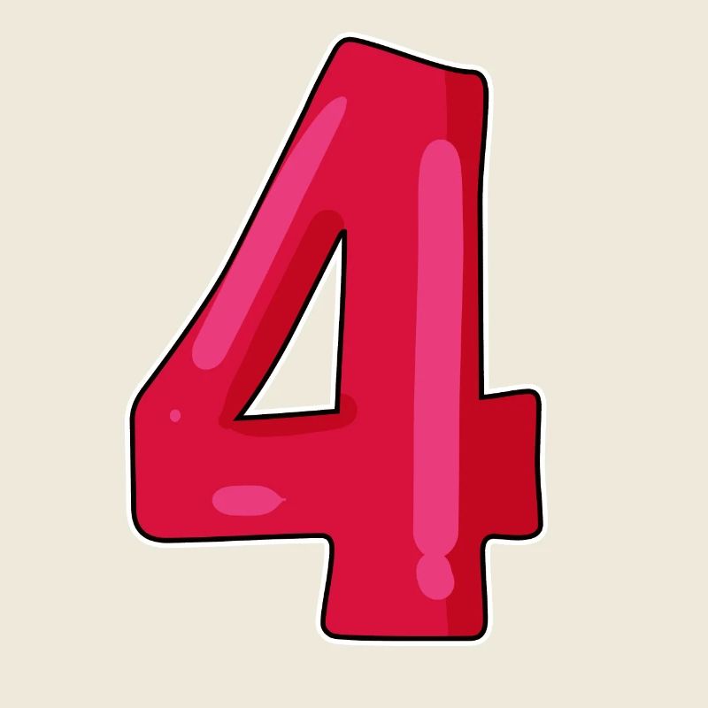 Zahl Nummer Vier 4