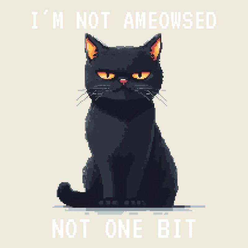 I'm Not Ameowsed Pixelart Grimmige Katze Pixel