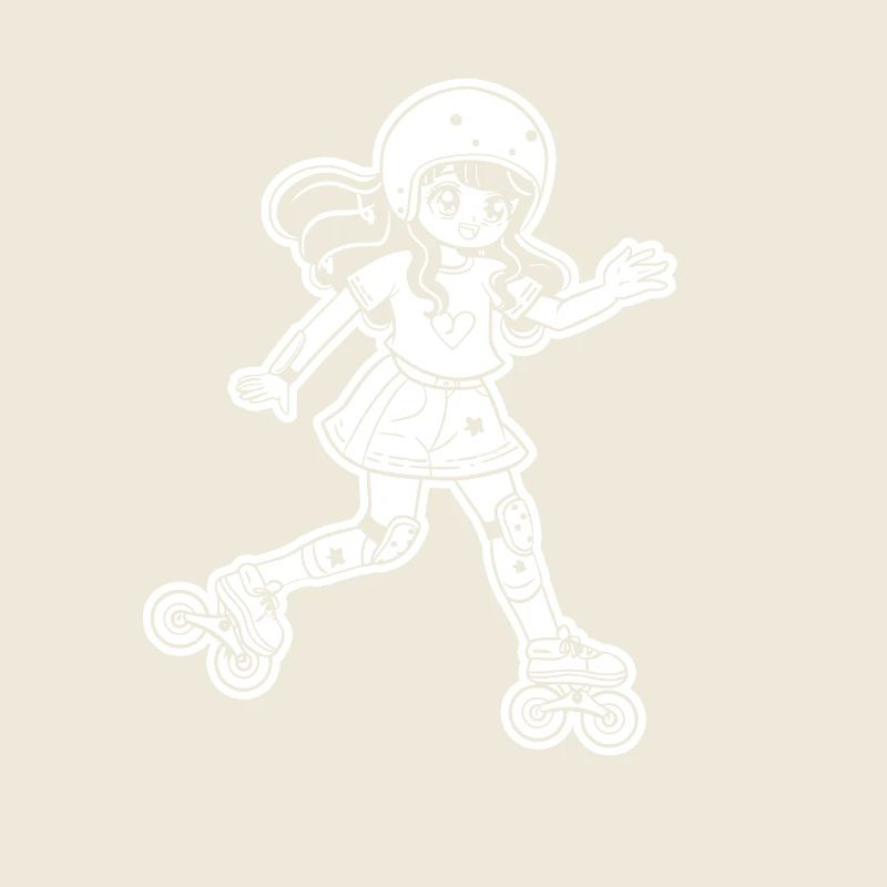 Rollschuh Mädchen Cartoon