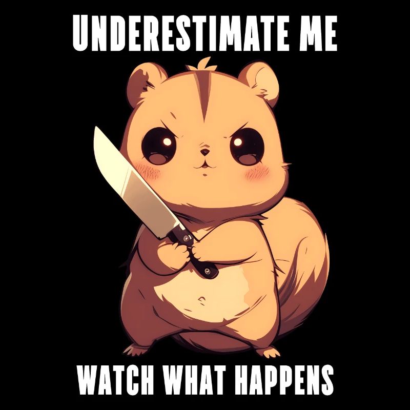 Squirrel with Knife Anime Kawaii Gift