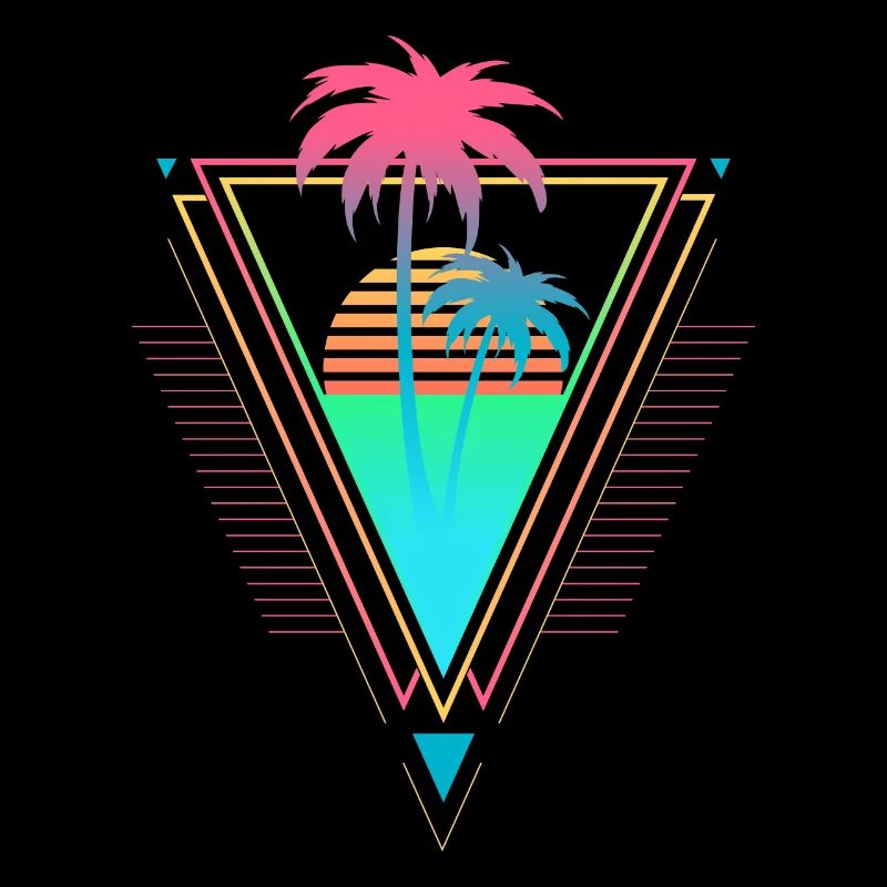 Palmen Vaporwave Synthwave 90er 80er sunset