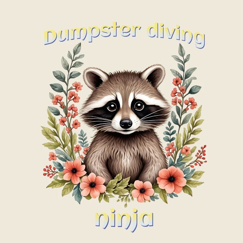 Waschbär Müllcontainer Tauchen Ninja
