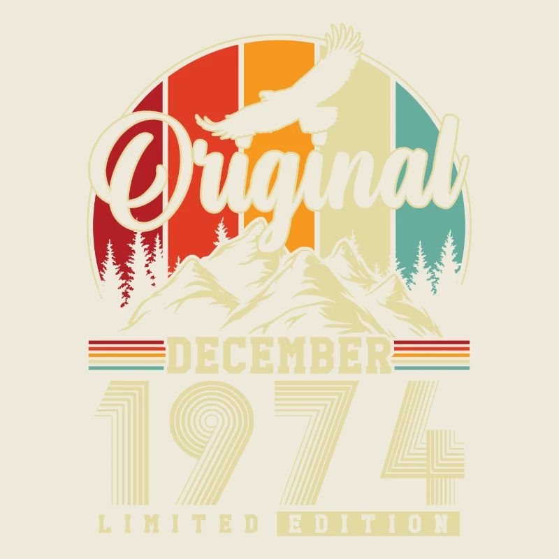 Original Décembre 1974 Vintage Anniversaire