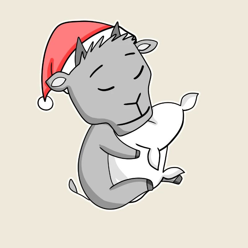 Chèvre mignonne fatiguée dormir à Noël